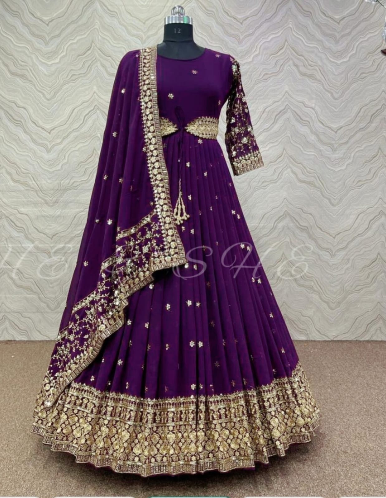 embroidered Anarkali gown
