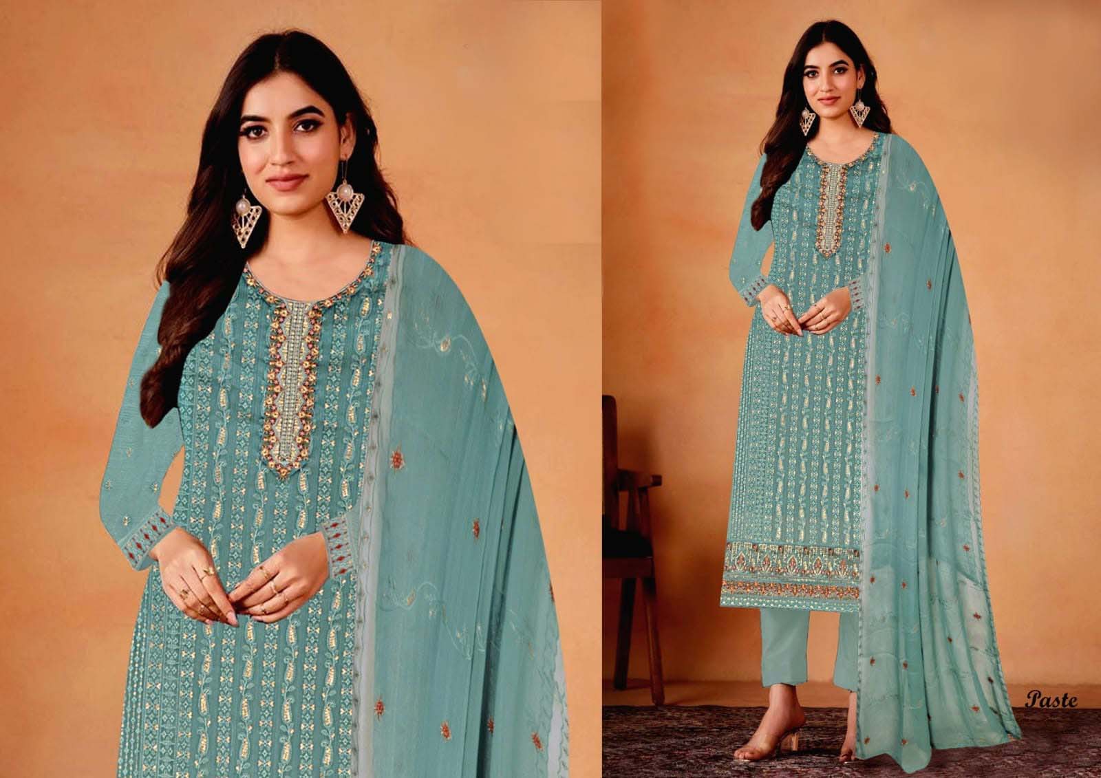 traditional red embroidered salwar kameez