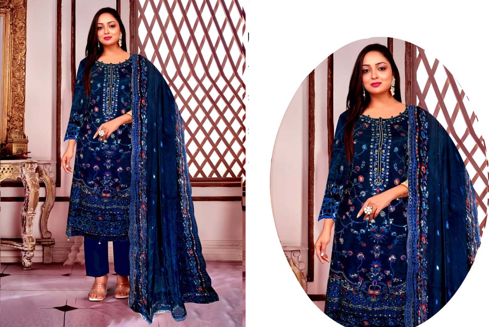 lavender embroidered salwar kameez