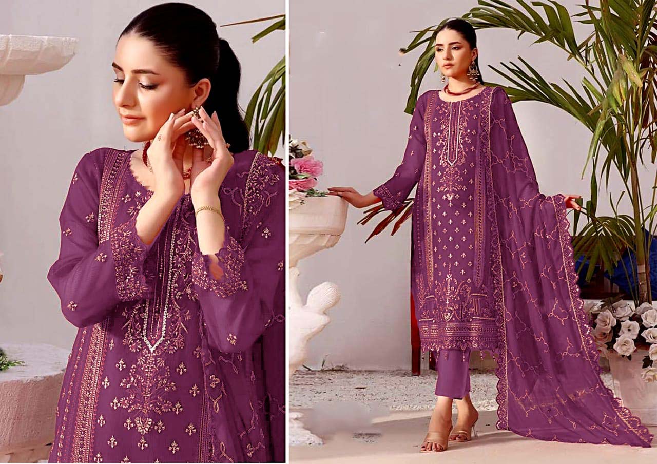 deep plum embroidered salwar kameez
