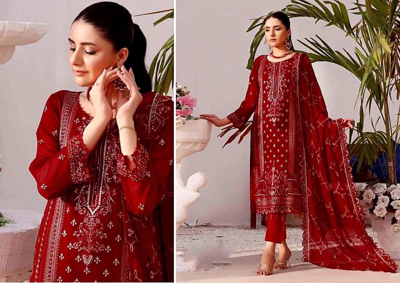 deep plum embroidered salwar kameez